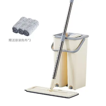 Nerūsējošā tērauda roku bezmaksas mop ar mop spainis un microfiber mop pad mājas mopi grīdas tīrīšanas viegli uzstādīt tīrīšanas līdzekļi