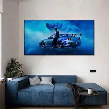 Nissan Skyline R34 Mūsdienu Auto Kanvas Glezna Plakāti un Izdrukas Dzīvojamā Istaba Mājās Guļamistaba Bārs Sienu Apdare Mākslas Hd Attēlu