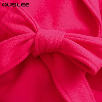 OUSLEE Sieviete Modes Retro Rose Red Double Faced Vilnas Vidēja Garuma Mētelis Skrejceļa Dizainers Augstas Kvalitātes Rudens Ziemas Mēteli