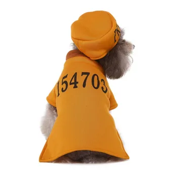 Pet Suns Cietumā Vienotu Tērpu Halloween Drēbes Ziemassvētku Iedomātā Suņi Kaķi Silts Mētelis Pelēkā Vārna Jaka Kucēns Pet Kostīmi Uzvalks