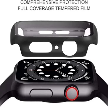 Pilna Ekrāna aizsargs, Ja Apple skatīties 6/SE/5/4/3/2/1 Bufera Cietos vākos Rūdīts Stikls Filmu Par Iwatch 44mm 42mm 40mm 38mm