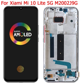 Pilnībā Pārbaudīta Mi10 Lite LCD Xiaomi Mi 10 Lite 5G Displejs LCD Ekrāns Ar Rāmi 6.57