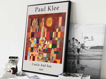 Pils Un Saule Ar Paul Klee Izstāde Plakātu Anotācija Mūsdienu Apdare Mākslas Audekls Drukāt Krāsošana Sienas, Attēlus Dzīvojamā Istaba