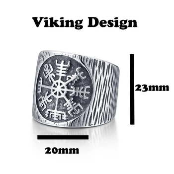 Ping Retro Jauns Dizains, Moderns Brālības Piederumu Classic Nerūsējošā Tērauda Kāzu Joslā Gadījuma Viking Rune Sporta Rotaslietas