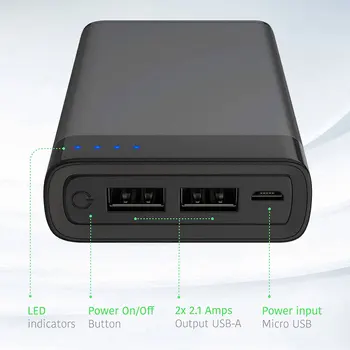 Portatīvā lādētāju strāvas banka USB akumulators 6000 mAh-Apple iPhone 13, 12, 11, XR, XS, X, 8, 7, 6, SE, iPad