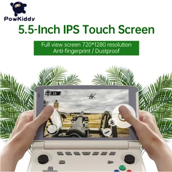 Powkiddy X18S Jauno Android 11 5.5 Collu Touch IPS Ekrāns, Flip Rokas Spēļu Konsole T618 Mikroshēmu, Mobilo Spēļu Spēlētāji Ram, 4GB Rom 64GB