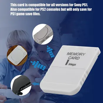 PS1 Atmiņas Karti, 1 Mega Atmiņas Kartes Playstation 1 One PS1 PSX Spēles Noderīgi Praktiski Pieejamu Balta 1M 1MB