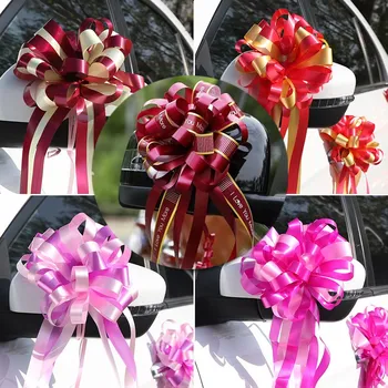 Pull Ziedu Lentes 10pcs DIY kāzu auto dekorēšana flowe Dzimšanas dienas svinības Dāvanu Iesaiņošanas Dekoru Pull Loku Lentes Mājas Bērnu Duša