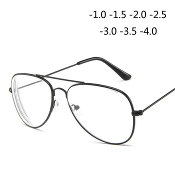 Retro Metāla Cat Eye Gatavo Tuvredzība Brilles Brilles Brilles Sievietēm Un Vīriešiem -1.0 -1.5 -2.0 -2.5 -3.0 -3.5 -4.0