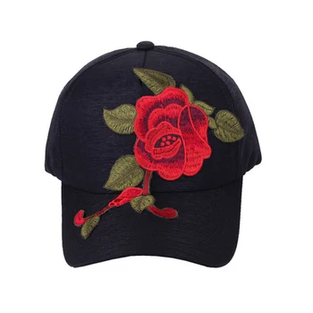 Rožu Uzlabotas Izšūšanas Vasaras Cepure Hip-Hop Vīriešu Beisbola cepure Snapback Vienkāršu Beisbola Sieviešu Cepure Kokvilnas Saules Cepure