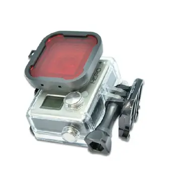 Sarkanas/Rozā/Pelēks/Violets 4Colors/Set ABS Zemūdens Krāsains Regulējamas, Niršanas UV Filtrs Objektīva Vāciņu Komplekts GoPro Hero 3 4+