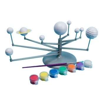 Saules Sistēmas Modelis Bērnu Zinātnes un Tehnoloģiju Apguve, Saules Sistēma, Planēta Mācību Montāža Krāsošana DIY Rotaļlietas