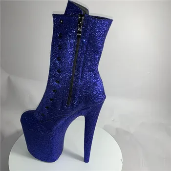 Sexy bruņinieks kurpes 8 cm augsts papēdis sparkles materiāla 20 cm sieviešu kurpes pielāgotu dažādus krāsu pole potītes zābaki
