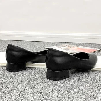 Sieviešu darba kurpes melnā mīksto zoli kurpes vidējais papēža biezs papēdis Hotel interviju formālās profesionālās kurpes sievietēm