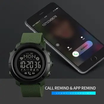 SKMEI Āra Sporta Pulksteņi Modes Kompass Digitālais pulkstenis Vīriešiem Bluetooth sirdsdarbība Fitnesa rokas pulksteņi relogio Masculino