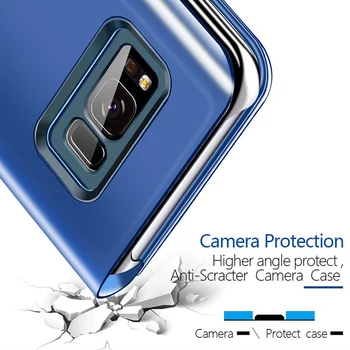 Smart Mirror Flip Case For Samsung Galaxy S20 S21 S8 S9 S10 Plus S20 FE S6 S7 Malas, Ņemiet vērā, 20 Ultra, Ņemiet vērā, 10, Plus 8 9 Tālruņa Vāciņu
