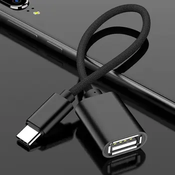 Tipa-K Micro USB OTG Adaptera Kabelis USB 2.0 Female Uz C Tipa Vīriešu Kabeļa Adapteris Converter USB-C (Kabelis, Auto MP4 Tālruni