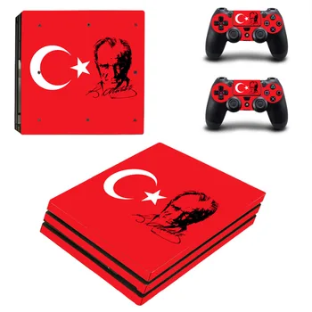 Turcijas Valsts Karogu, PS4 Pro Ādas Decal Uzlīmes Sony PS4 PlayStation 4 Pro Konsole un 2 Kontrolieri Ādas, Vinila Uzlīmes