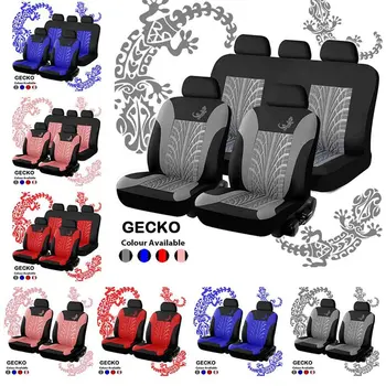 Universāls Auto Sēdekļa Vāku Auto Instrumenti Auto Stils Pilns Komplekts Gecko 3D Riepa Drukāt Automobiļu Aizsargs, Interjera Aksesuāri