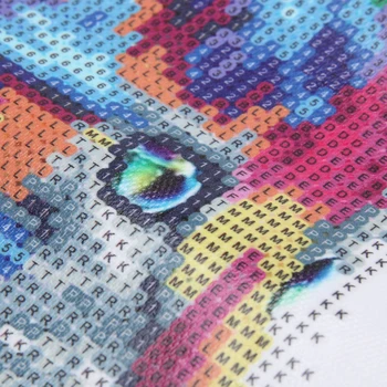 Urbšanas Spīdīgu 5D DIY Dimanta Krāsošana Krāsains Kaķis Glezna 3D Dzīvnieku Cross Stitch Mozaīkas Dimanta Izšuvumi Rokdarbi, Amatniecības