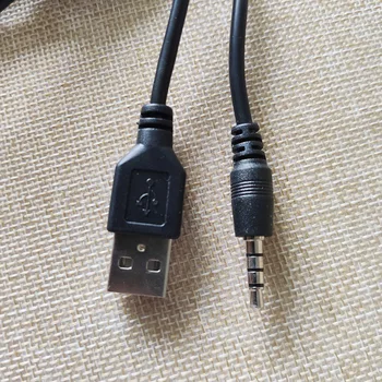 USB 2.0 3.5 MM Audio Aux Spraudnis Vīriešu Vīriešu Svina Jack Adapteri Converter Datu Kabelis Mini skaļrunis 1 M.