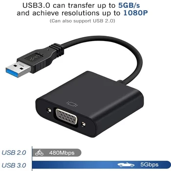 USB 3.0-VGA Adapteri Multi-Display Converter Ārējo Video Grafiskā Karte Pārnēsājamu USB 3.0 Sieviešu VGA Converter for PC HDTV