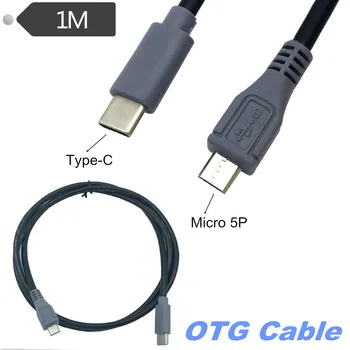 USB 3.1 C Tipa Vīriešu Micro USB 5 Pin B Male Plug Converter OTG Adapteri Izraisīt Datu Kabeli Mobilo Ma cbook 25cm/100cm