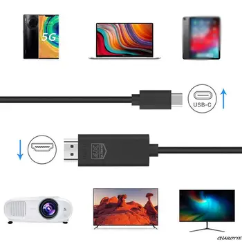 USB C HDMI-saderīgam 4K 60Hz Kabeli USB C Tipa HDMI-savietojams Adapteris USB-C Thunderbolt 3 Pārveidotājs MacBook Samsung