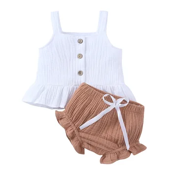 Vasaras Baby Girl Apģērbu Organiskās Kokvilnas Modes Jaundzimušais Zīdainis, Bērnu Apģērbu Top Bloomers Uzstādīt Ropa Bebe Conjuntos De Menino 2pc