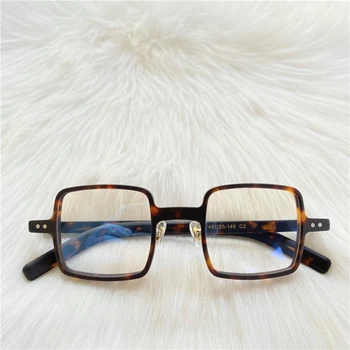 Vintage Laukumā Maza Kaste Acetāts Brilles Rāmis Vīriešu, Sieviešu Luksusa Retro Optisko Tuvredzība Recepšu Brilles Briļļu Rāmis