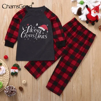 Ziemassvētki Naktsveļu Dēls, Meita un Bērnu Bērnu Apģērbu Uzdrukāts Ģimenes Atbilstošas Ziemassvētku Pidžamu Komplekts Apģērbs Pleds Drukāt Top+bikses Pidžamas