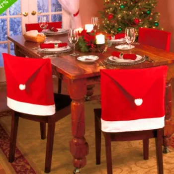 Ziemassvētku Galdauts Ziemassvētki neausts Audums, Dekoratīvo galdautu Ziemassvētku Krēsla Pārsegs Sniegpārslas Krēslu Atpakaļ Sarkanu Vāku 132x178cm