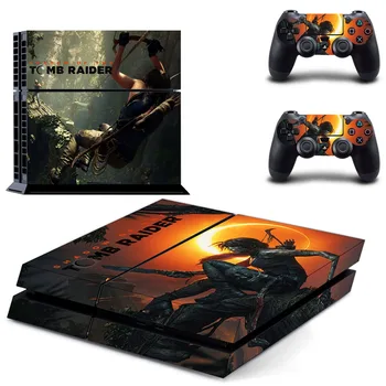 Ēnu Tomb Raider PS4 Ādas Decal Uzlīmes par PlayStation 4 Konsole un 2 kontrolieris ādas PS4 Uzlīmes, Vinila Piederumu