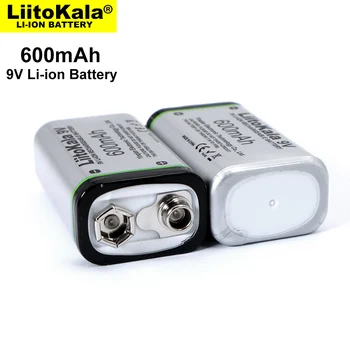 1-12PCS LiitoKala 600mAh 9V li-ion Baterija (6F22 9V Akumulators Mikrofona Multimetrs RC Rotaļlietas Temperatūras rādītāju
