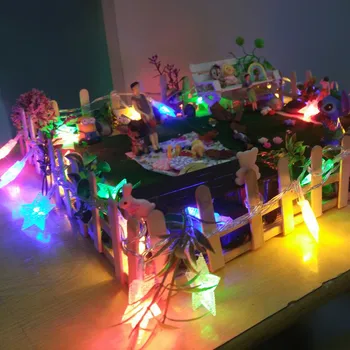 10/20/40 LED string gaismas star formas akumulatora enerģiju svētku apgaismojums pasaku vainags Ziemassvētku eglītes, kāzu dekorēšana