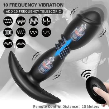 10 Frekvences Teleskopiskie Dildo Vibratoru Simulācijas Dzimumlocekļa Sieviešu Masturbator Tālvadības Prostatas Massager Seksa Rotaļlietas Pāris