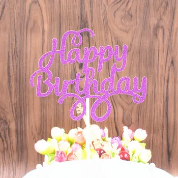 10 Gabali, Dzirkstošais Happy Birthday Cake Decoration Super Mirgo Galvenais Kūku Ievieto Kūku Ievieto Augļu Ieliktņiem
