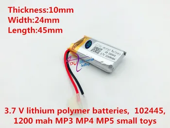102445 3,7 V 1200mah Litija polimēru Baterija ar Aizsardzības pārvalde GPS Bluetooth Digitālo Produktu