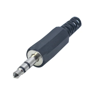 10Pcs/daudz 3.5 mm 2/3/4 Pole Audio Jack Plug Austiņas vīriešu Savienotājs (3,5 mm jack plug 3.5 Mono/stereo plug Melns Plastmasas Korpuss