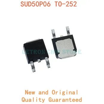 10PCS SUD50P06 TO-252 SUD50P06-15L 50P06-15L TO252 DPAK 50A 60V P-CH SMD MOSFET jaunu un oriģinālu IC Chipset