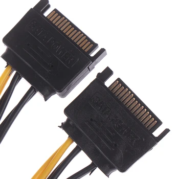 1pc 15pin SATA Vīrietis uz 8pin(6+2) PCI-E Barošanas Kabelis, 20cm SATA Kabelis 15-pin uz 8 pin kabelis Vadu Grafiskā Karte