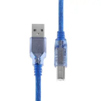 2022 Jaunu ātrgaitas Caurspīdīga Zila USB 2.0 Printera Kabeļa Tips Vīriešu B Tipa Vīriešu Dual Aizsargs par 0,3 m, 1m, 1.5 m, 3m
