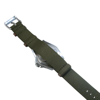 20mm 22mm Neilona +Īstas Ādas NATO Siksniņas Haki Zaļā Laukā Skatīties H69439931 441 Vīriešiem, Āra Sporta Watchband