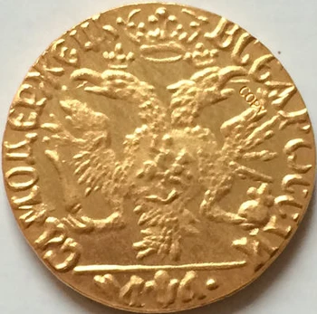 24K zelta pārklājumu 1701 krievijas monētas kopiju,