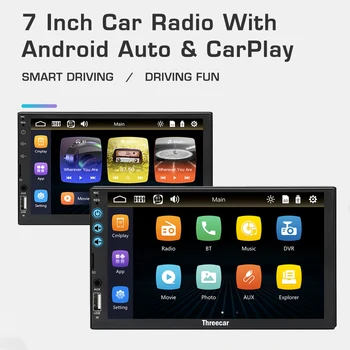 2din Auto Radio Carplay Auto Stereo Mirrorlink Android Auto Atbalsts Siri FM USB Bluetooth DVR 7