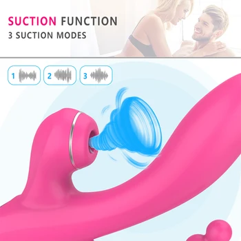 3 in 1 G-spot vibratori Sievietes Klitora Sūcējs Trušu Vibrators Triple Līkne Uzlādējams Dildo Vibratoru Sieviešu Dzimuma Veikals