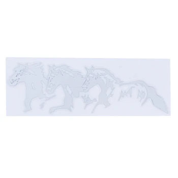 3 Zirgi Dzīvnieku Formas Decal Auto Uzlīme Modes Radošo Melnā, Baltā Apdare Automašīnas Salona Piederumi