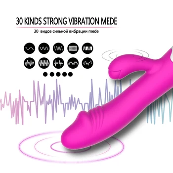 30 Ātruma USB Trušu Vibrators, Dildo G Spot Masturbator Seksa Rotaļlietas Silikona Dual Vibrējošo Anālo Maksts Masāžas Vibratori Sievietēm