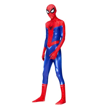 3D Halovīni Spider Peter Parker Cosplay Kostīmu viengabala Zeķubikses Jumpsuits Pieaugušo Vīrietis Mazulis Bērniem ar Masku Super Varonis Bodysuit
