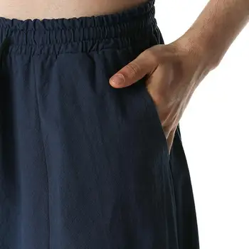 50%HOTLoose šorti tīrtoņa krāsu karājas kājstarpes vīriešu vidū-vidukļa aukliņu multi-kabatas mājas bikses, fitnesa vīriešu sporta šorti